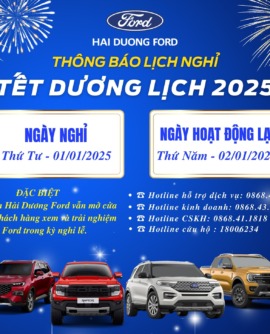 Showroom Hải Dương Ford – Thông báo nghỉ tết dương lịch 2025